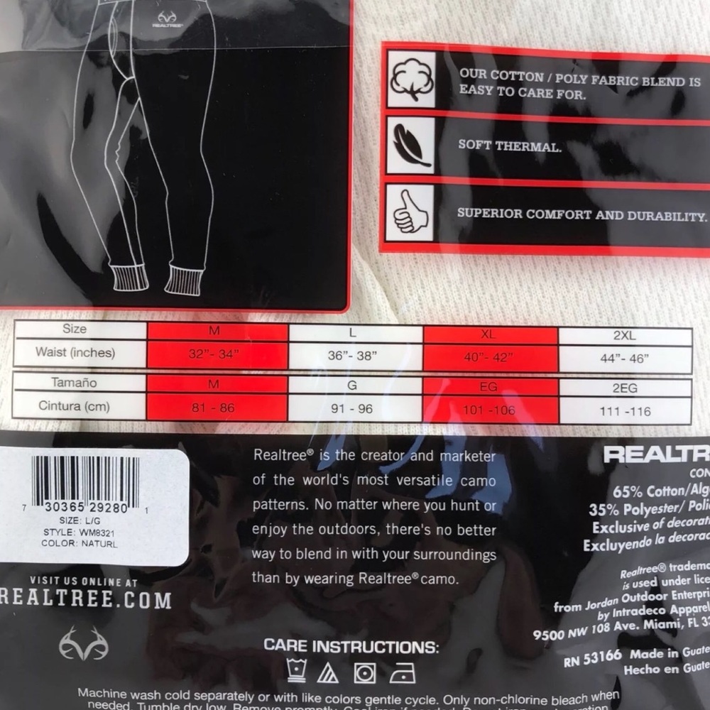Realtree Heavyweight Thermal Underwear Lot of 2 - Picture 3 of 4